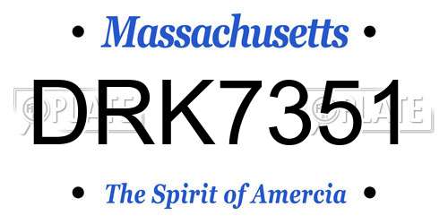 DRK7351 Massachusetts License Plate