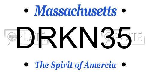 DRKN35 Massachusetts License Plate