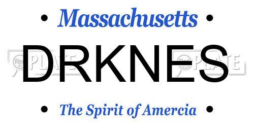 DRKNES Massachusetts License Plate