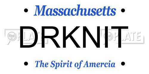 DRKNIT Massachusetts License Plate