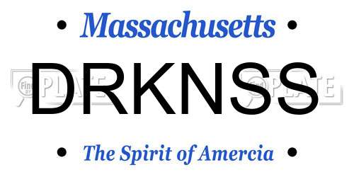 DRKNSS Massachusetts License Plate