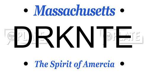 DRKNTE Massachusetts License Plate