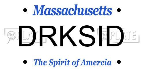 DRKSID Massachusetts License Plate