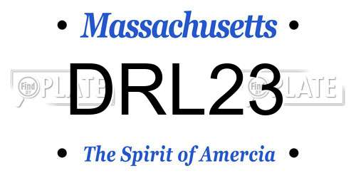DRL23 Massachusetts License Plate
