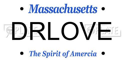 DRLOVE Massachusetts License Plate