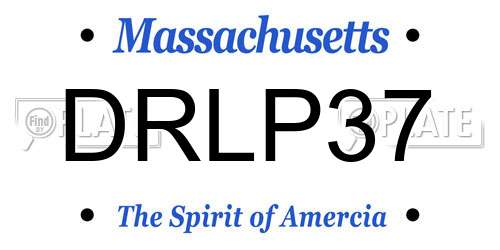 DRLP37 Massachusetts License Plate