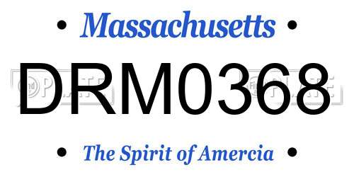 DRM0368 Massachusetts License Plate