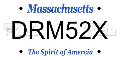 DRM52X Massachusetts License Plate