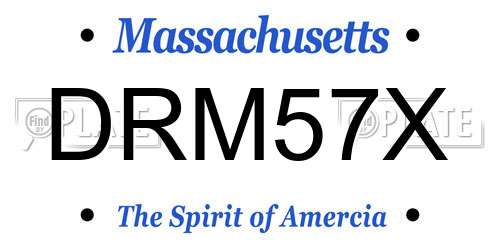 DRM57X Massachusetts License Plate