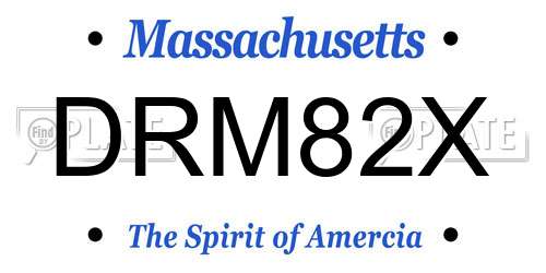 DRM82X Massachusetts License Plate
