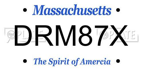 DRM87X Massachusetts License Plate