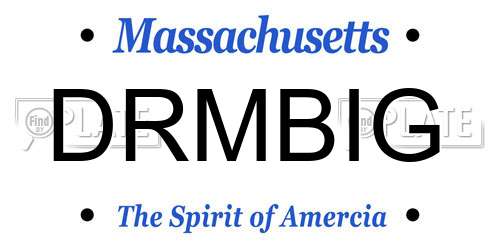 DRMBIG Massachusetts License Plate