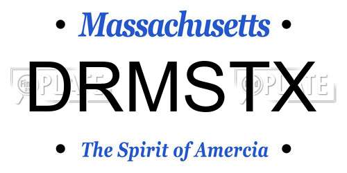 DRMSTX Massachusetts License Plate