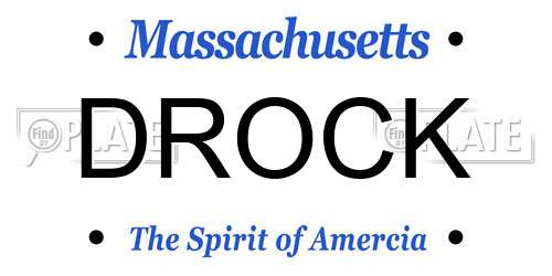 DROCK Massachusetts License Plate