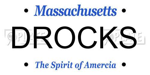 DROCKS Massachusetts License Plate