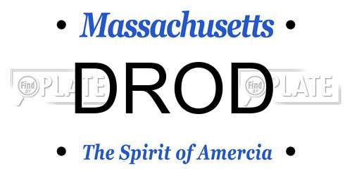 DROD Massachusetts License Plate