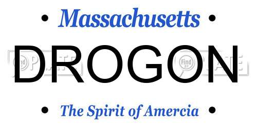 DROGON Massachusetts License Plate
