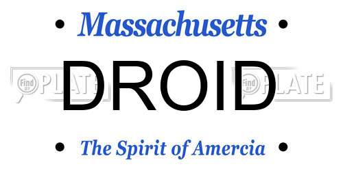 DROID Massachusetts License Plate