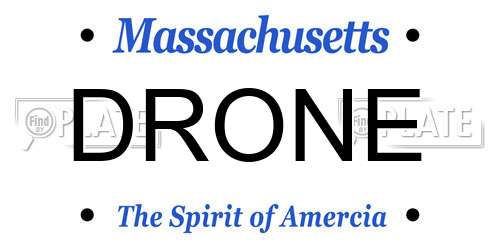DRONE Massachusetts License Plate