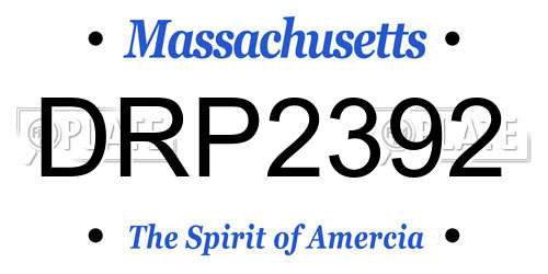 DRP2392 Massachusetts License Plate