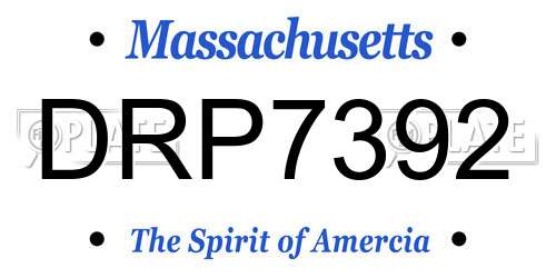 DRP7392 Massachusetts License Plate