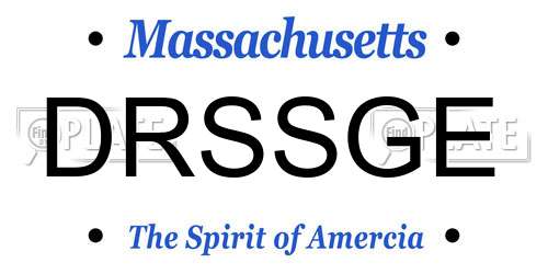 DRSSGE Massachusetts License Plate