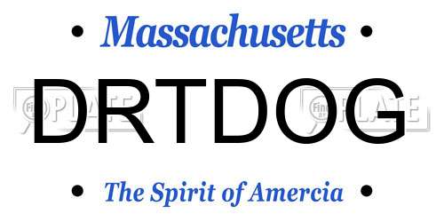 DRTDOG Massachusetts License Plate