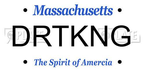 DRTKNG Massachusetts License Plate
