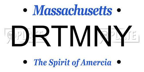 DRTMNY Massachusetts License Plate