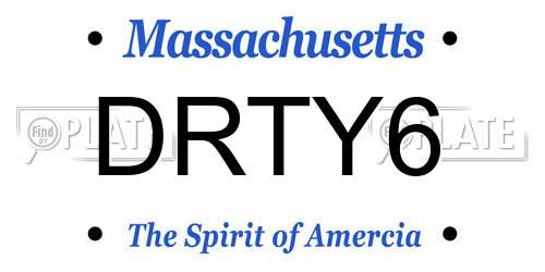 DRTY6 Massachusetts License Plate