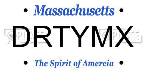 DRTYMX Massachusetts License Plate