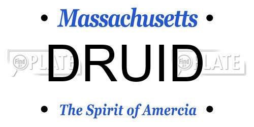 DRUID Massachusetts License Plate