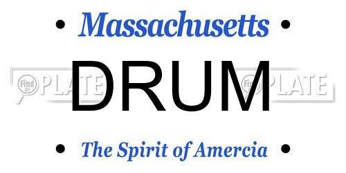 DRUM Massachusetts License Plate