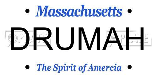 DRUMAH Massachusetts License Plate