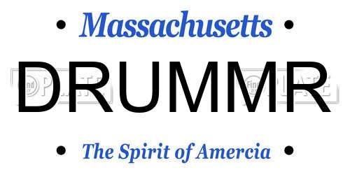DRUMMR Massachusetts License Plate