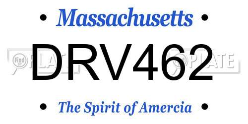 DRV462 Massachusetts License Plate