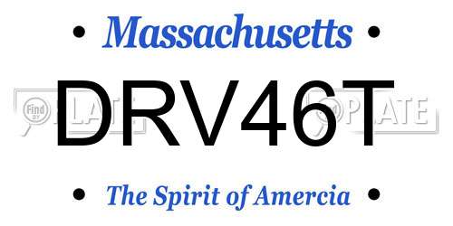 DRV46T Massachusetts License Plate
