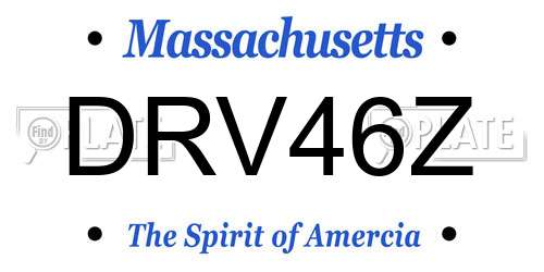 DRV46Z Massachusetts License Plate
