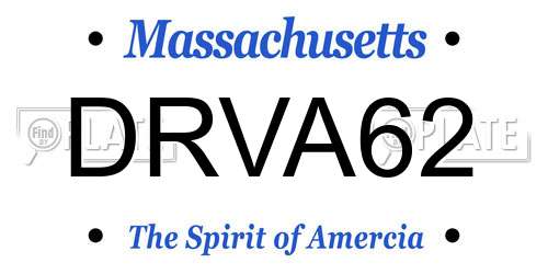 DRVA62 Massachusetts License Plate