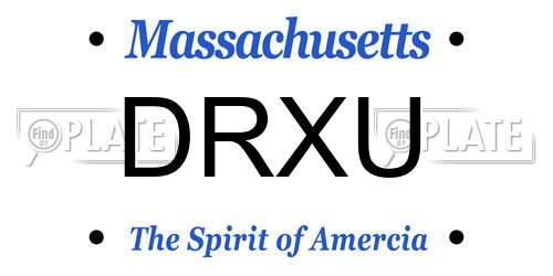 DRXU Massachusetts License Plate