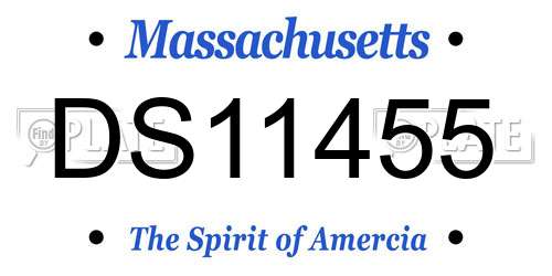 DS11455 Massachusetts License Plate