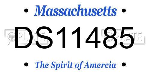 DS11485 Massachusetts License Plate