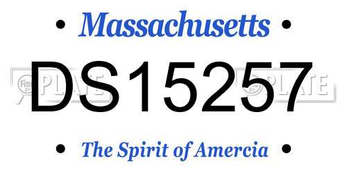 DS15257 Massachusetts License Plate