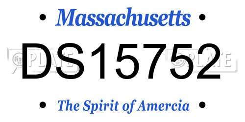 DS15752 Massachusetts License Plate