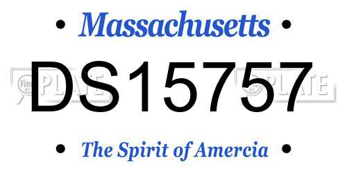 DS15757 Massachusetts License Plate