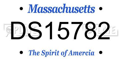 DS15782 Massachusetts License Plate