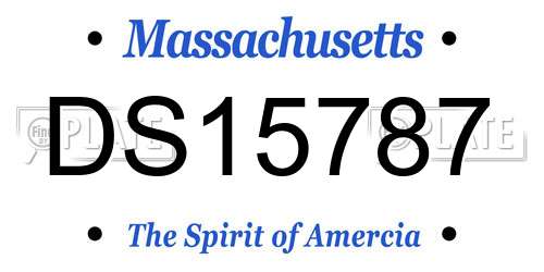 DS15787 Massachusetts License Plate