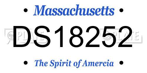 DS18252 Massachusetts License Plate