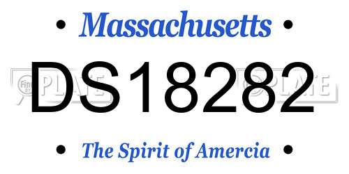 DS18282 Massachusetts License Plate