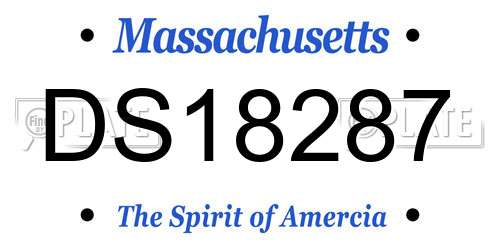 DS18287 Massachusetts License Plate